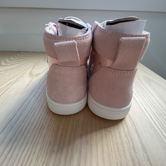 Ugg Rennon Pink & Glitter High Top Suede Sneaker - Picture 3 of 7